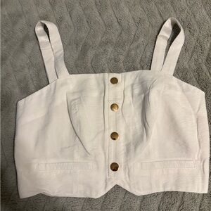 Ramy Brook Ivory Button Front Crop Top Size 4